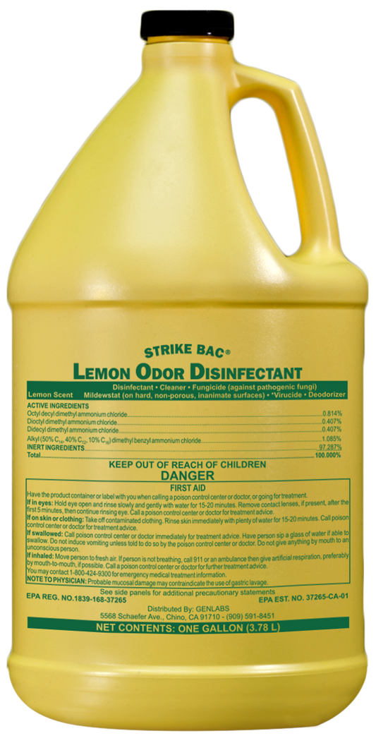 01131 Lemon Strike Bac Disinfectant Cleaner Gallon 4/cs