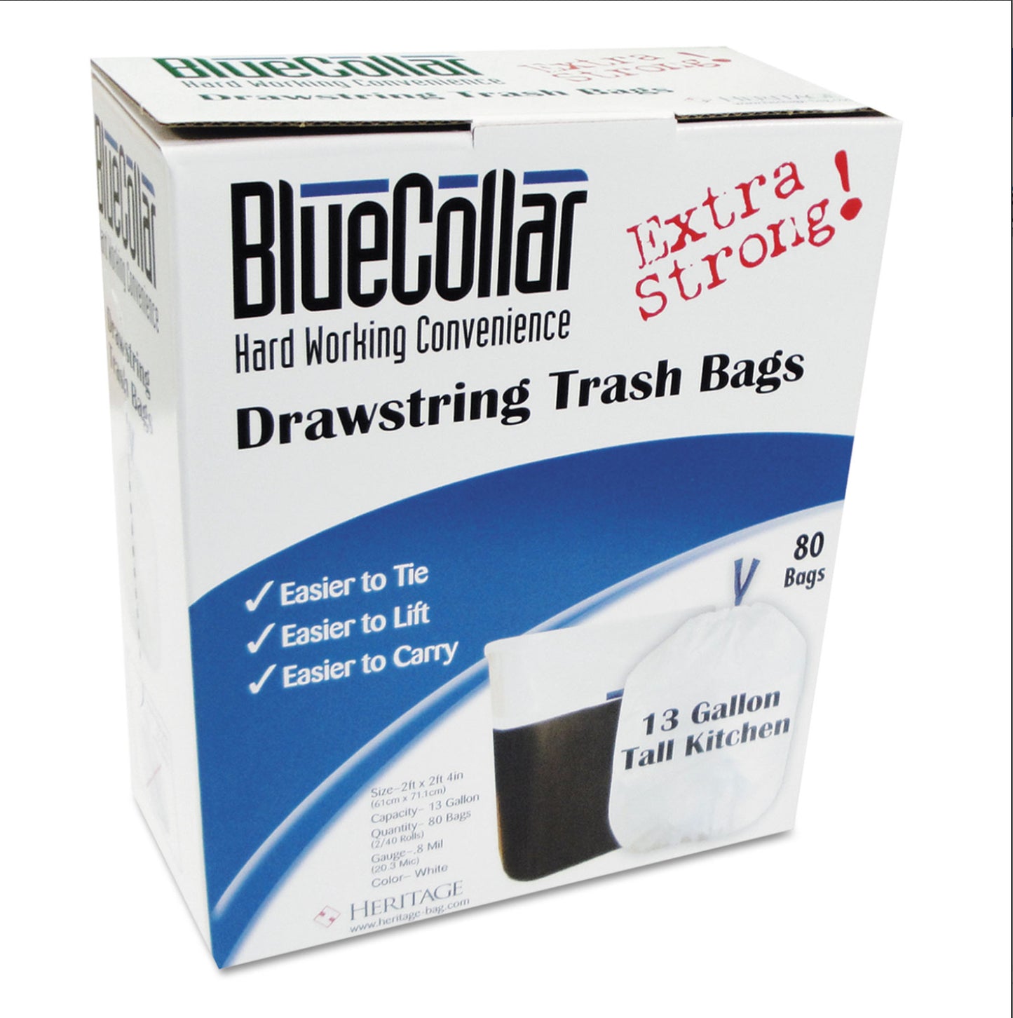 BlueCollar 13-gallon Drawstring Trash Bags