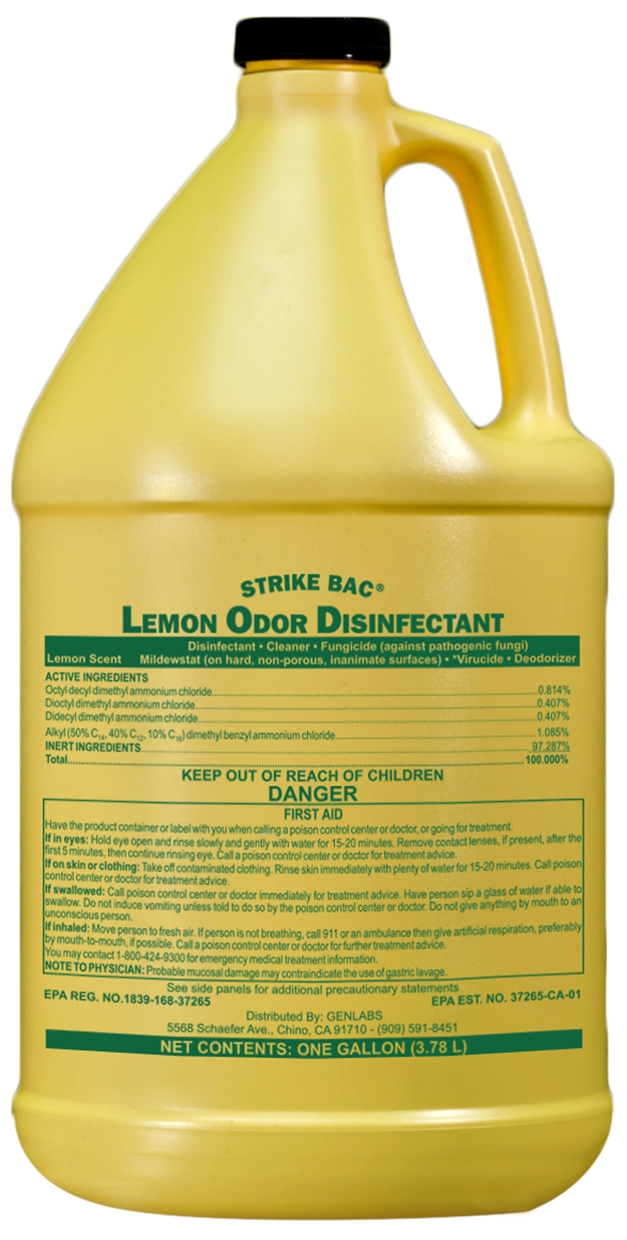 01131 Lemon Strike Bac Disinfectant Cleaner Gallon 4/cs