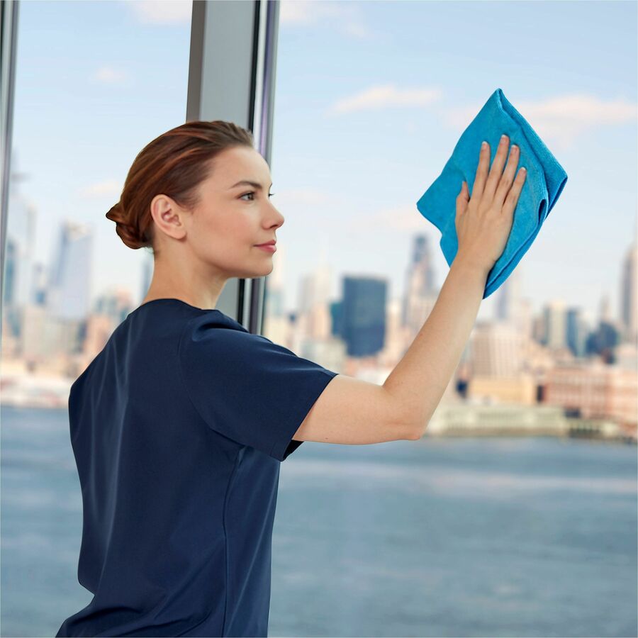 Rubbermaid Commercial Microfiber Cleaning Cloths Blue 12 x 12 12pk