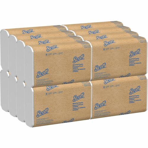 Scott® Multifold Paper Towels with Absorbency Pockets 9.20" Width x 9.40" Length - White - 250/Pack - 16 / Carton