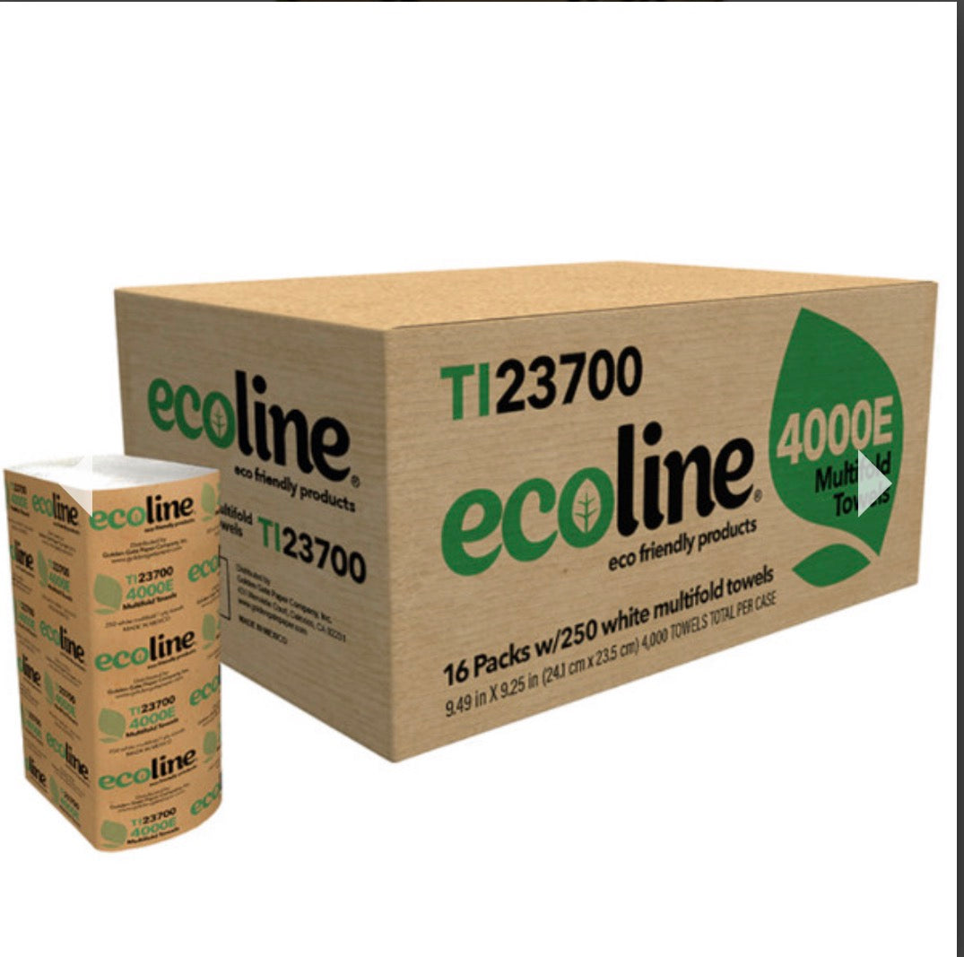 Truly Green Ecoline Multifold Towel White 16pk/250sh/4000 Case