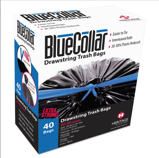 BlueCollar 30-gallon Drawstring Trash Bags