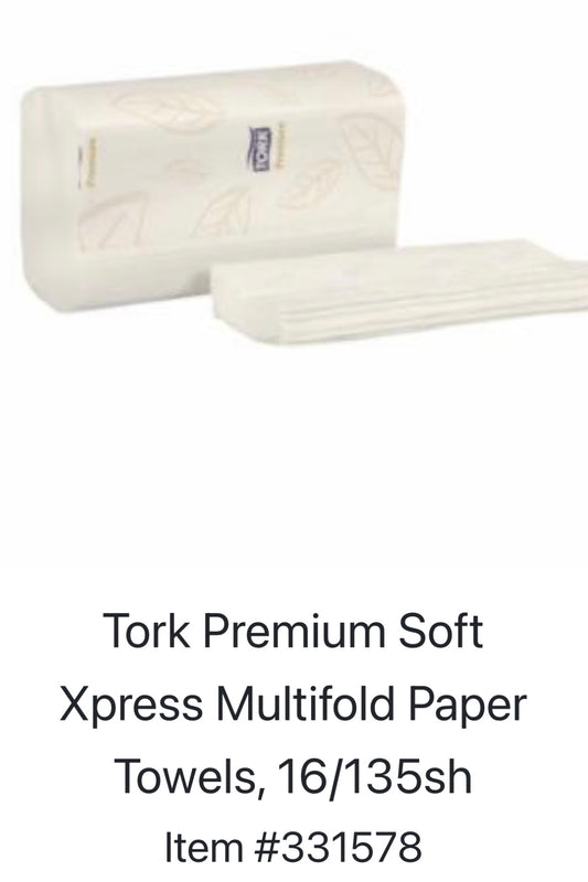 Tork Premium Soft Xpress White Multifold Towel 16pk/135sh 2160 Case