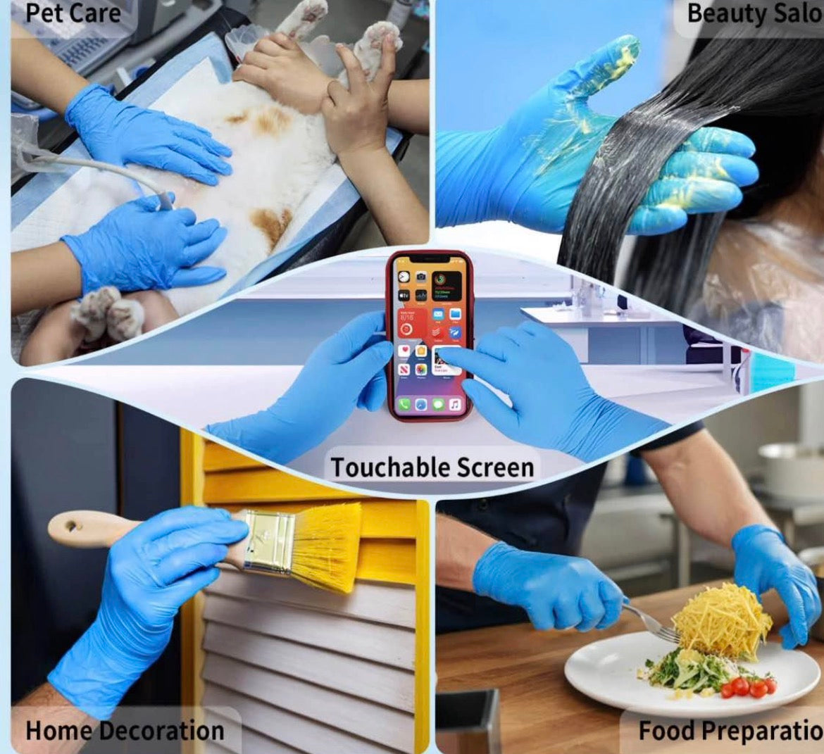 12” Long 6mil Blue Extra-Long Nitrile Examination Gloves 600/CS