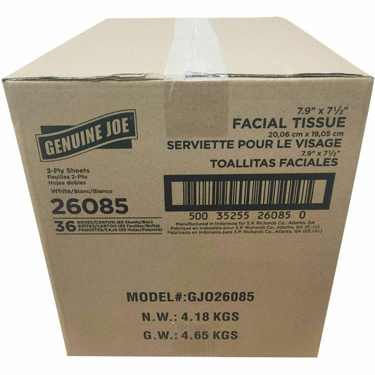 Genuine Joe Cube Box Facial Tissue 36bx Case